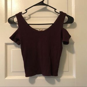 Maroon Off The Shoulder Top